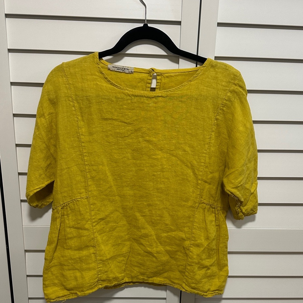 Yellow Linen Top